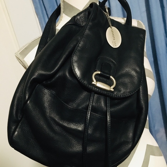 Kenneth Cole New York Handbags - Kenneth Cole New York Black Leather Back Pack Purse